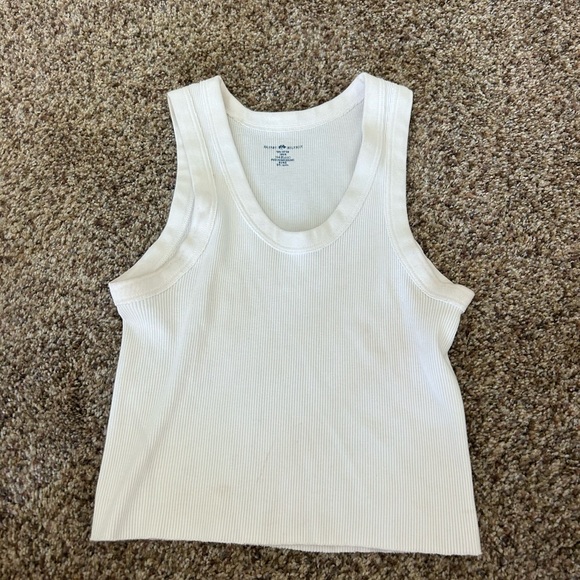 White Ribbed Tank Top - Picture 1 of 2